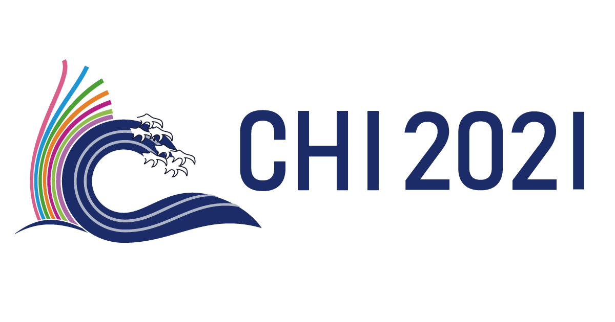A logo of a colorful wave, followed by the text "CHI 2021"