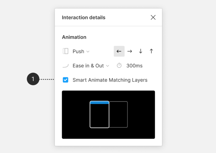 Smart Animate Options in Figma